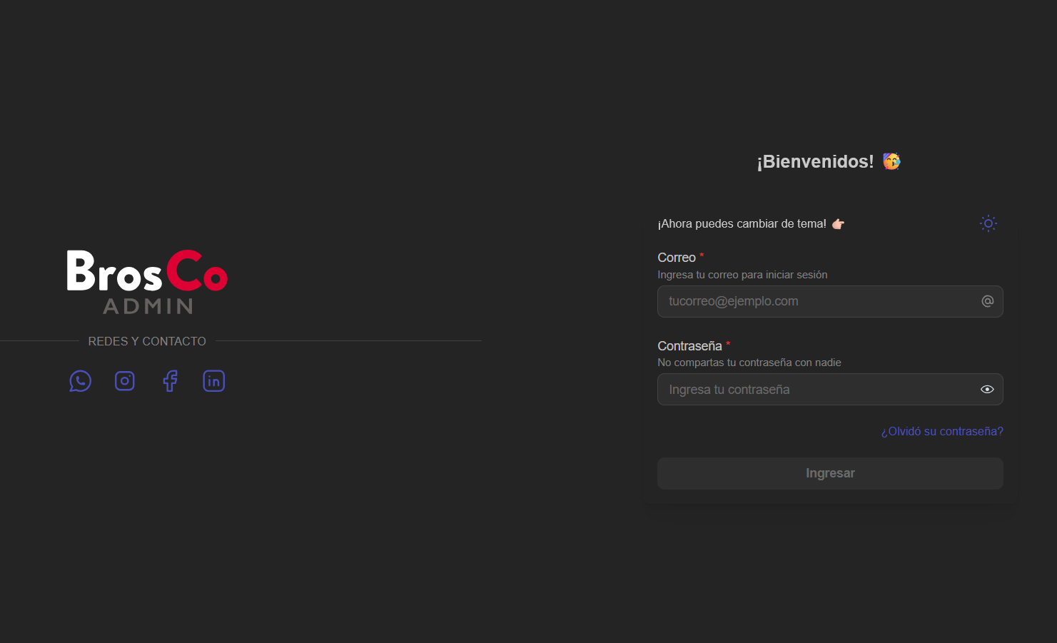 Rediseño del Administrador Backoffice - Brosco S.A.